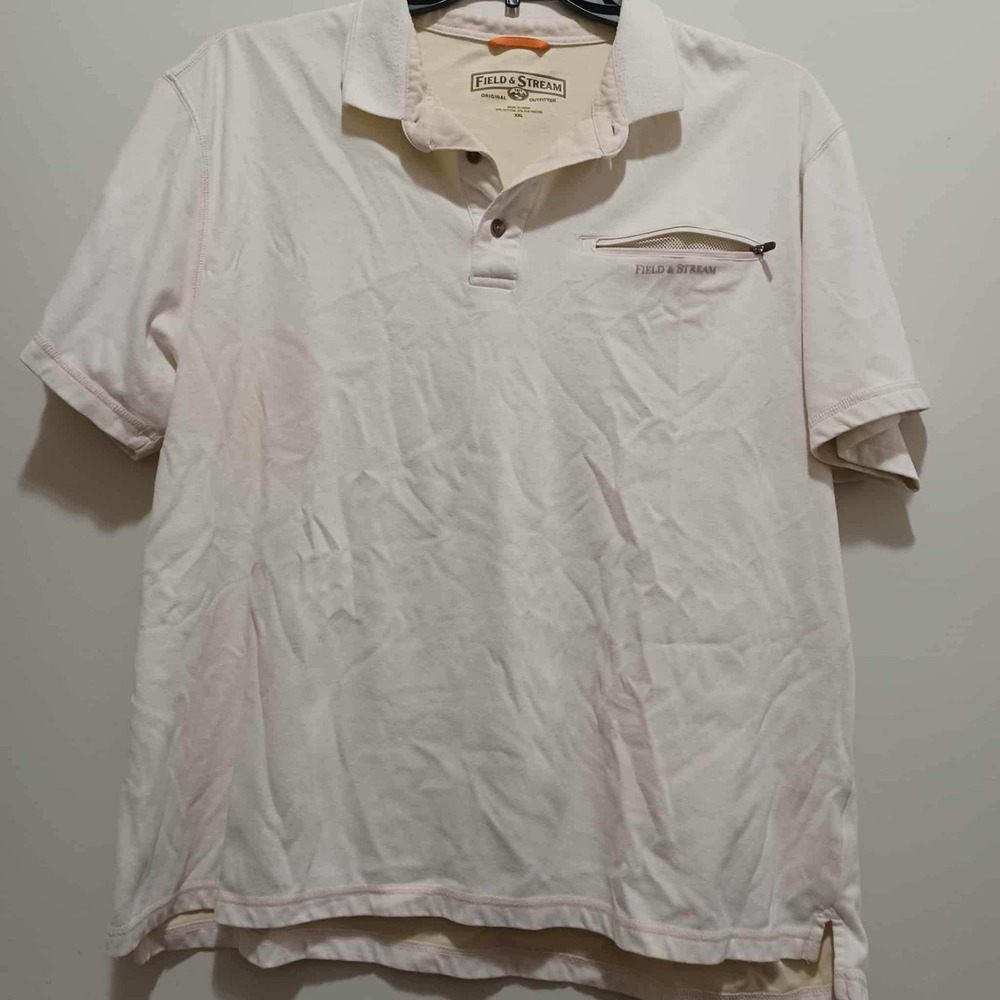 Field & Stream XXL Beige Polo Shirt Men's Short‎ Sleeve Casual Outdoor